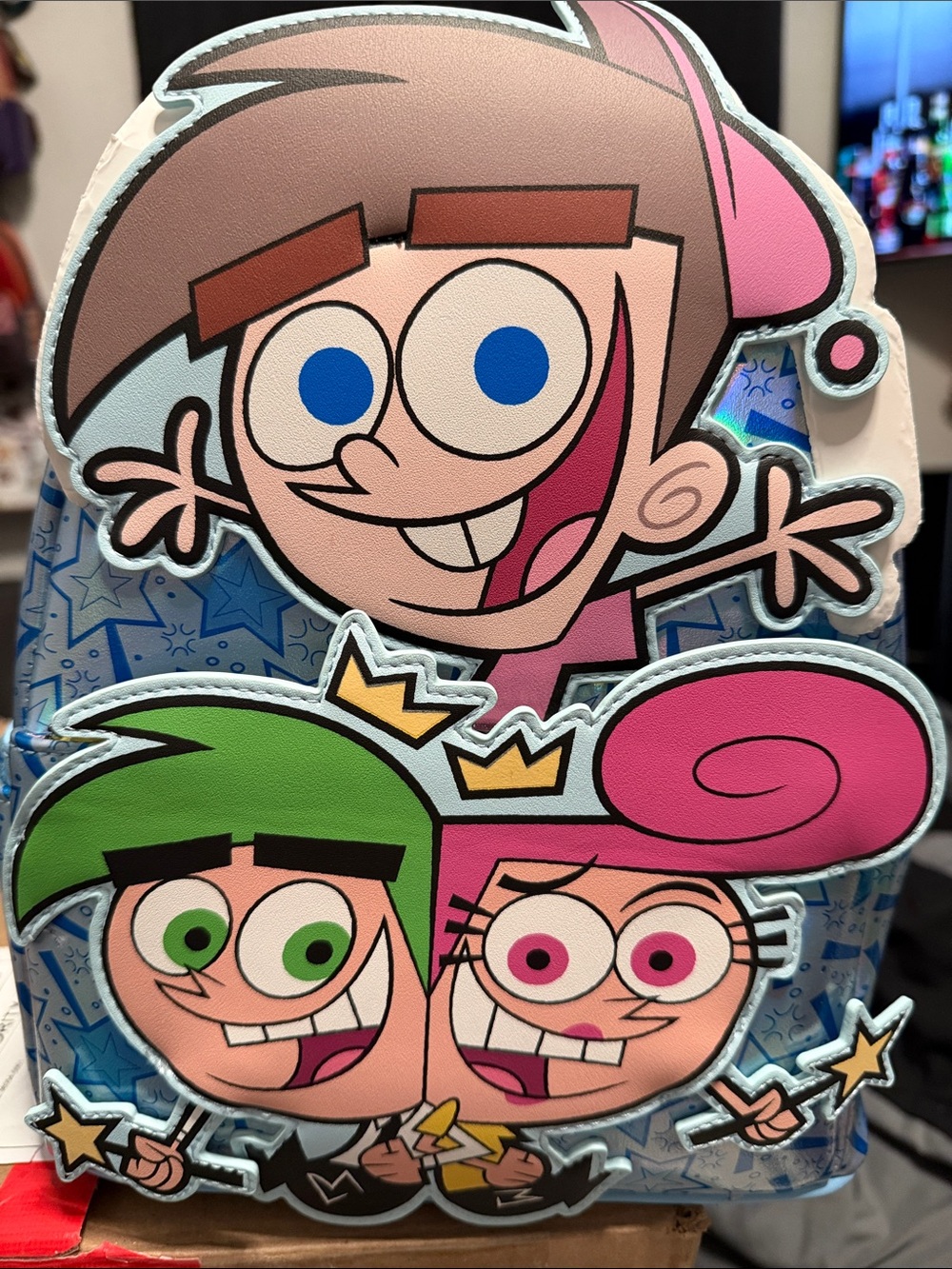 Loungefly The Fairly OddParents Character Patch Backpack — Pink, Green, Blue